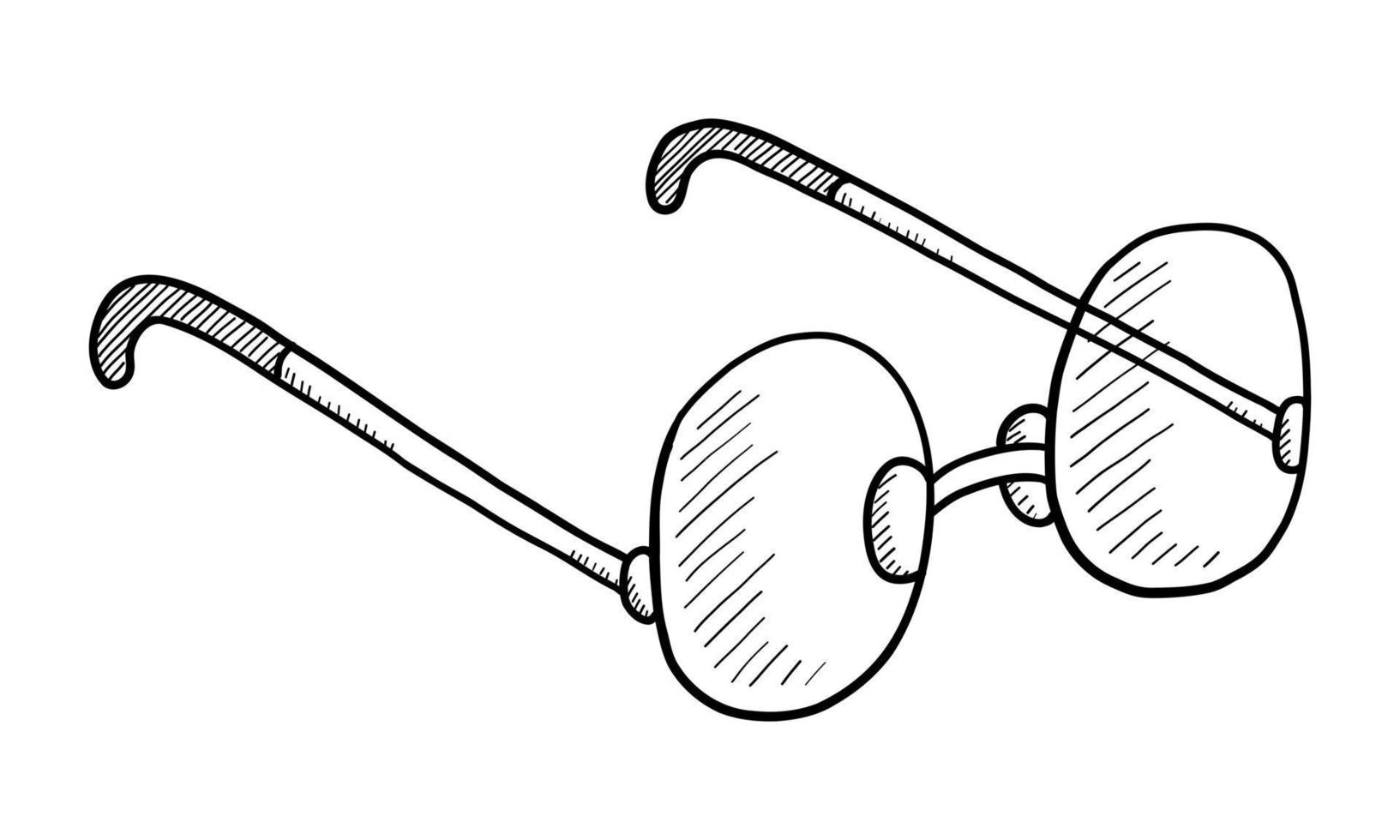 lunettes de lecture vectorielles isolées sur fond blanc. griffonnage dessin à la main vecteur