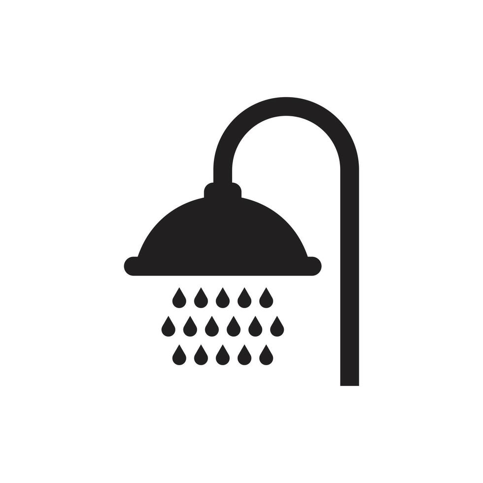 eps10 icône de douche vectorielle noire isolée sur fond blanc. symbole de douche dans un style moderne et plat simple pour la conception, le logo, le pictogramme et l'application mobile de votre site Web vecteur