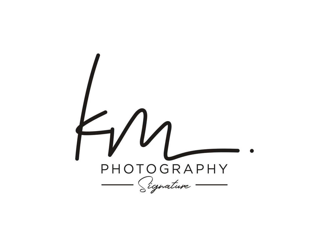 lettre km signature logo template vecteur