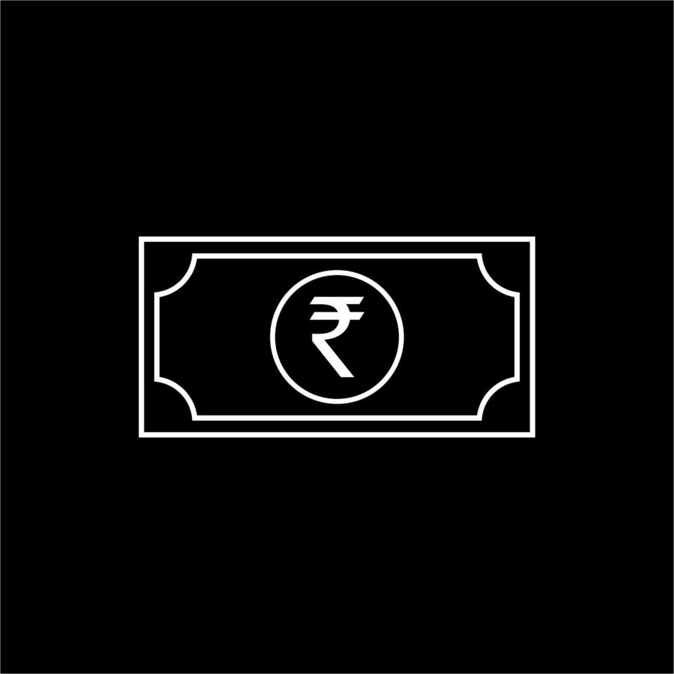 monnaie indienne, inr, symbole d'icône de roupie. illustration vectorielle vecteur