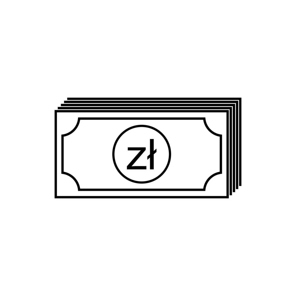 monnaie polonaise, pln, symbole d'icône zloty polonais. illustration vectorielle vecteur