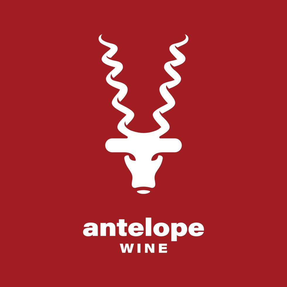 logo de vin d'antilope vecteur