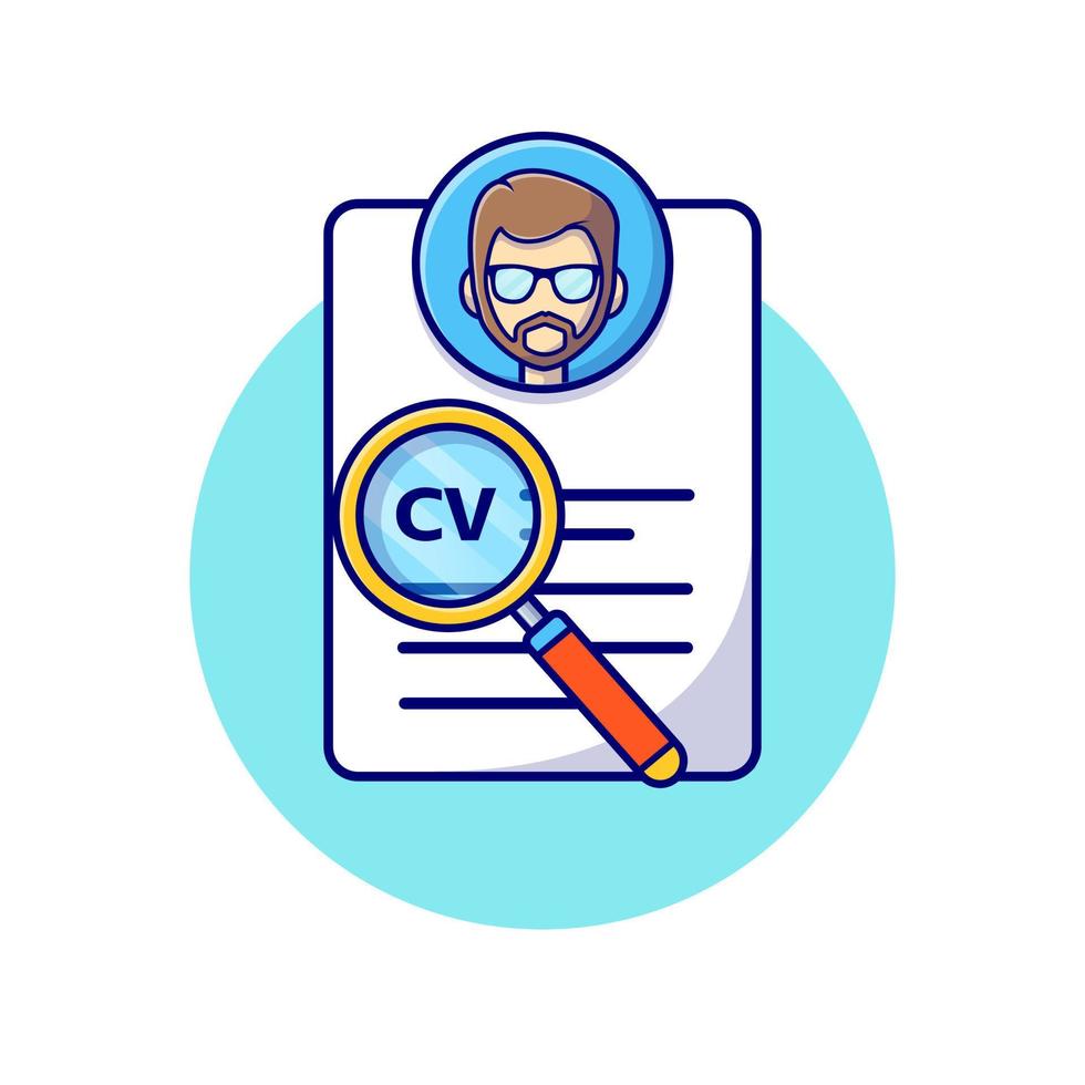 illustration d'icône de vecteur de dessin animé de curriculum vitae. concept d'icône d'entreprise de personnes isolé vecteur premium. style de dessin animé plat