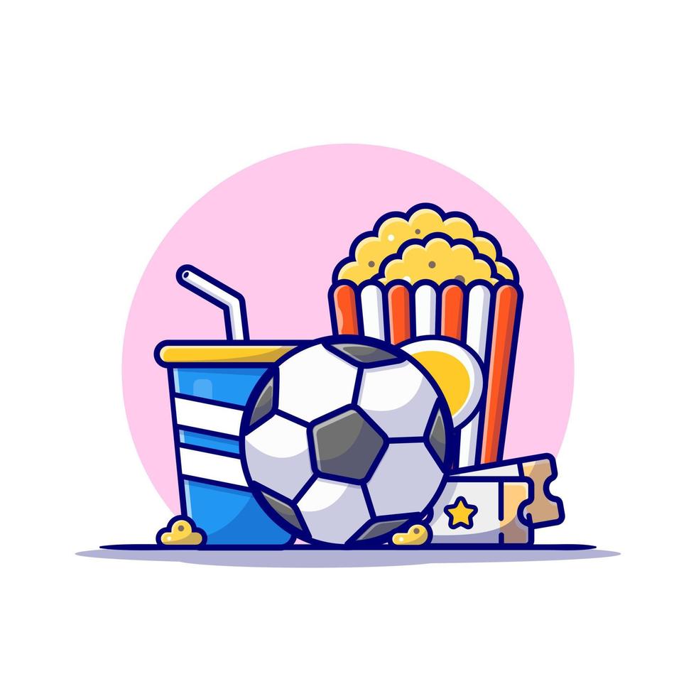 regarder l'illustration d'icône de vecteur de dessin animé de match de football. concept d'icône de nourriture sportive isolé vecteur premium. style de dessin animé plat