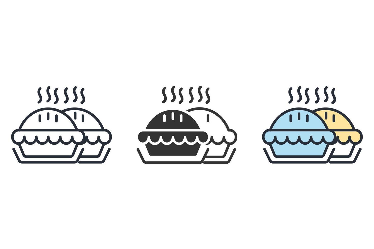 icônes de tarte symboles éléments vectoriels pour le web infographique vecteur