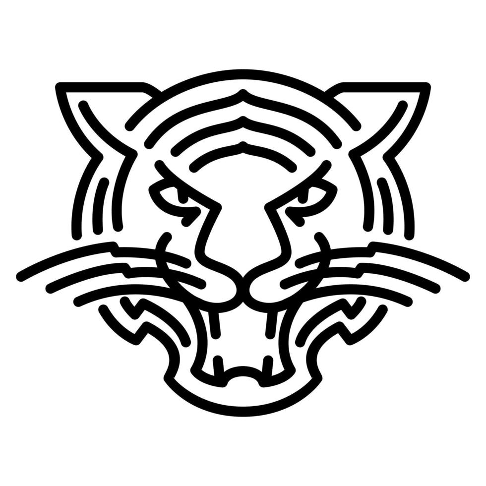 illustration du logo tête de tigre lineart vecteur