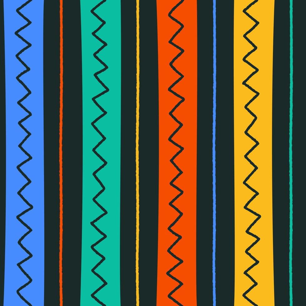 ethnique tribal géométrique populaire indien scandinave gitan mexicain boho africain ornement texture sans couture modèle zigzag point ligne rayures verticales couleur impression textiles fond illustration vectorielle vecteur