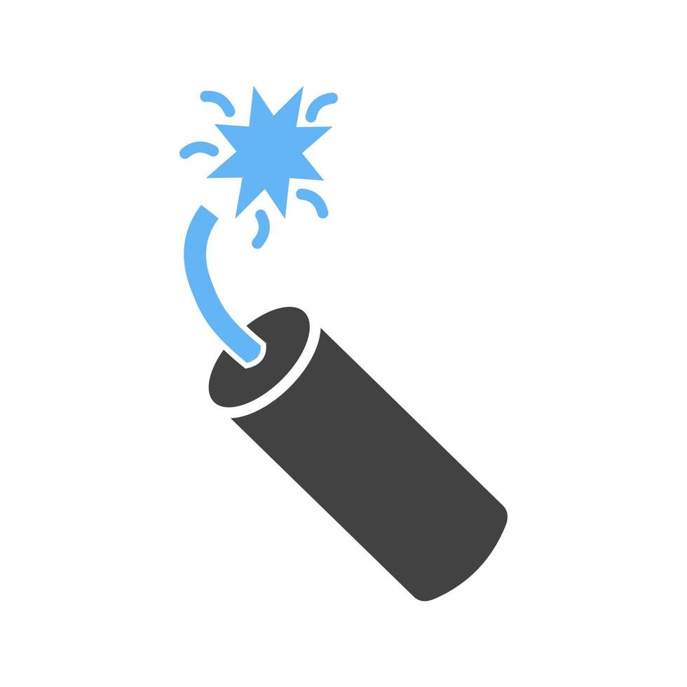 icône bleue et noire de glyphe de dynamite unique vecteur
