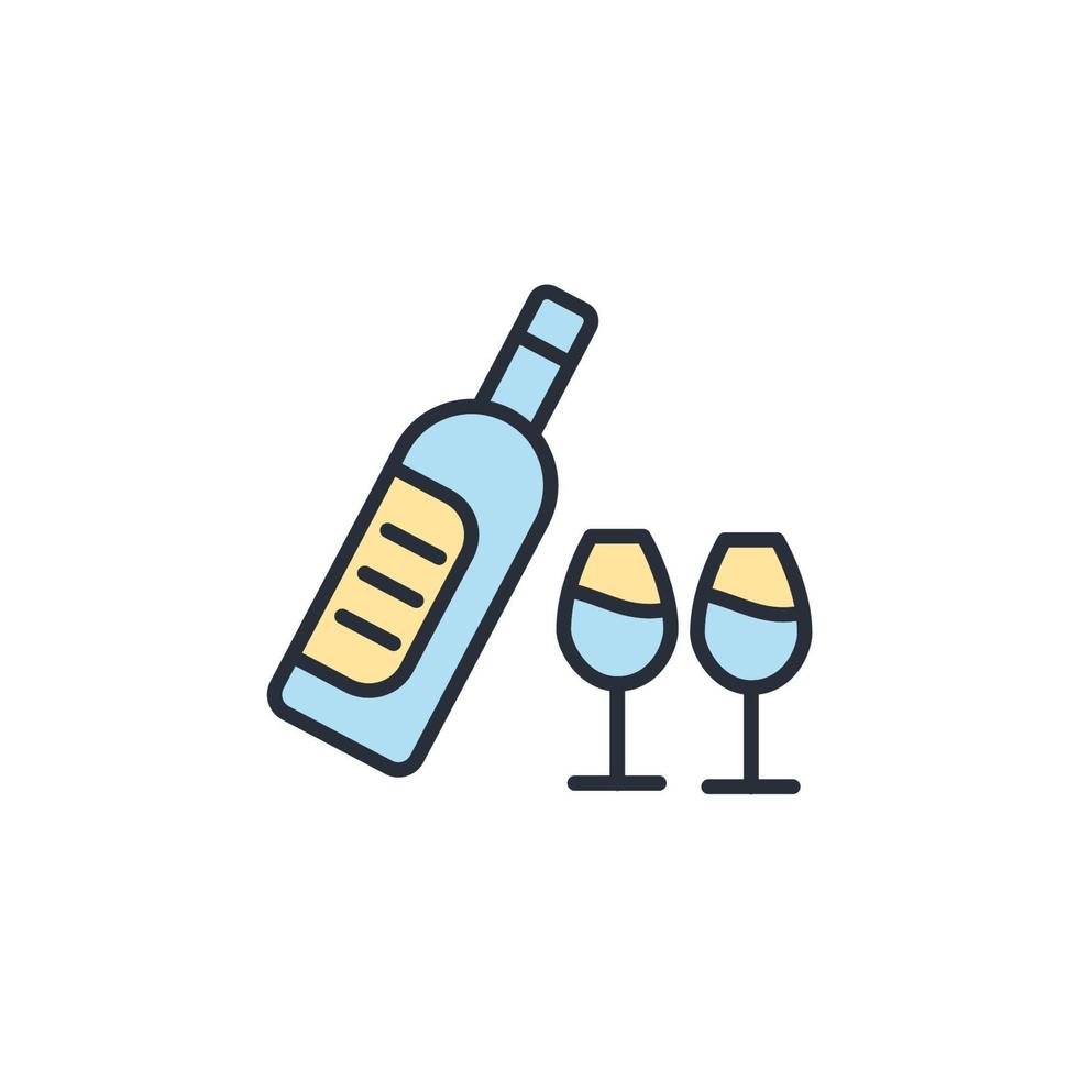 icônes de vin symbole éléments vectoriels pour le web infographique vecteur