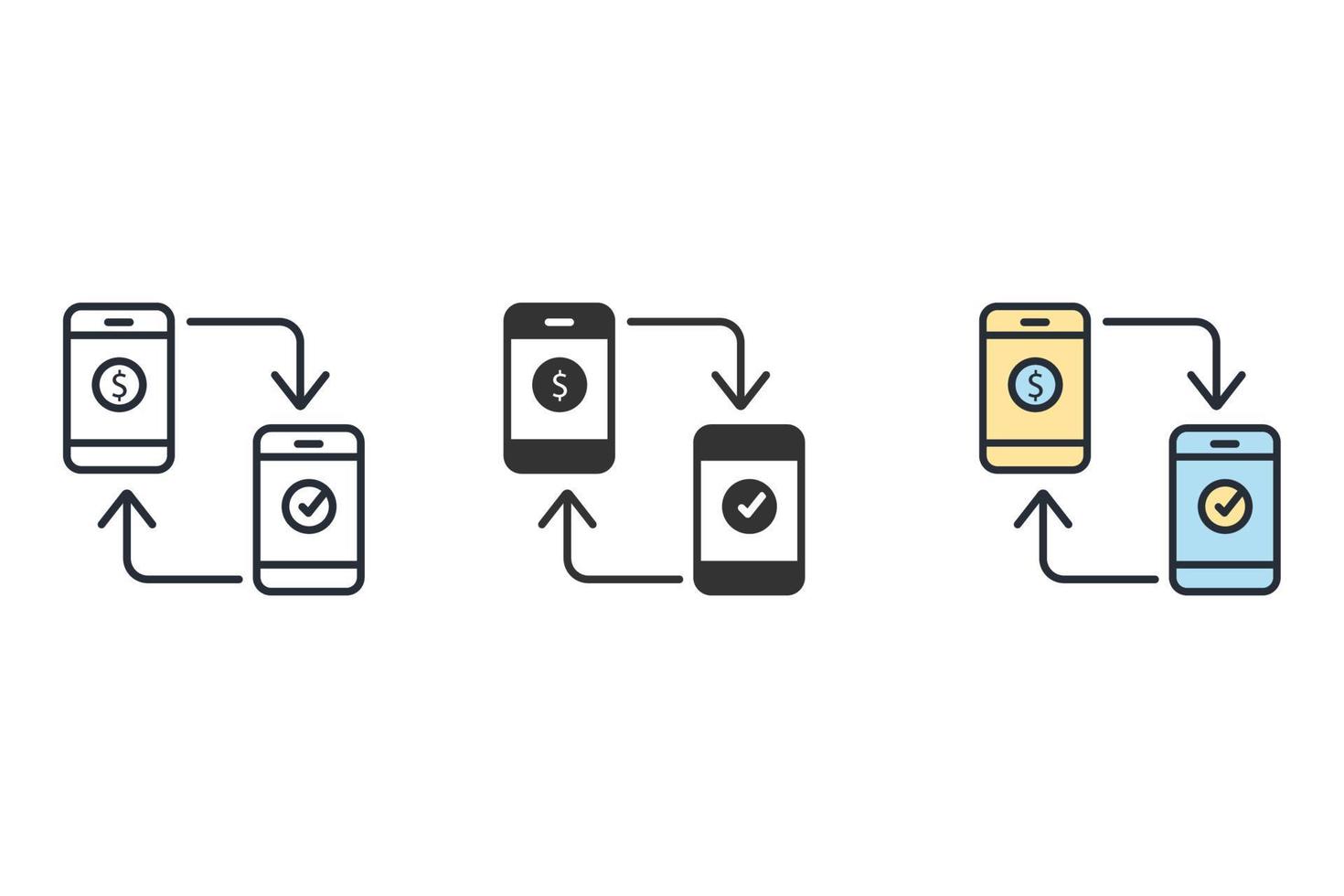 transferts de fonds icônes symbole éléments vectoriels pour le web infographique vecteur