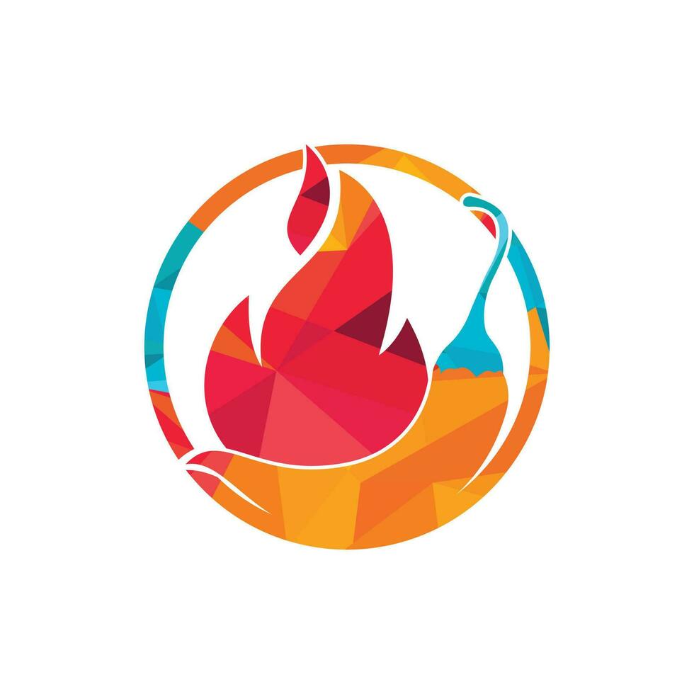 concept de conception de logo vectoriel de piment chaud. symbole de logo de piment de feu, icône de symbole de nourriture d'épice.