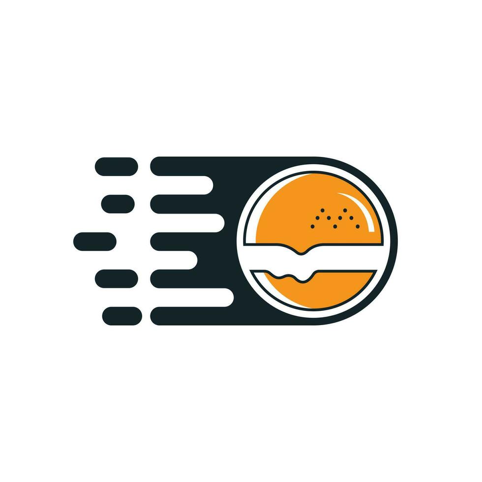 modèle de conception de logo vectoriel de service de livraison de hamburgers. concept de logo de hamburger rapide.