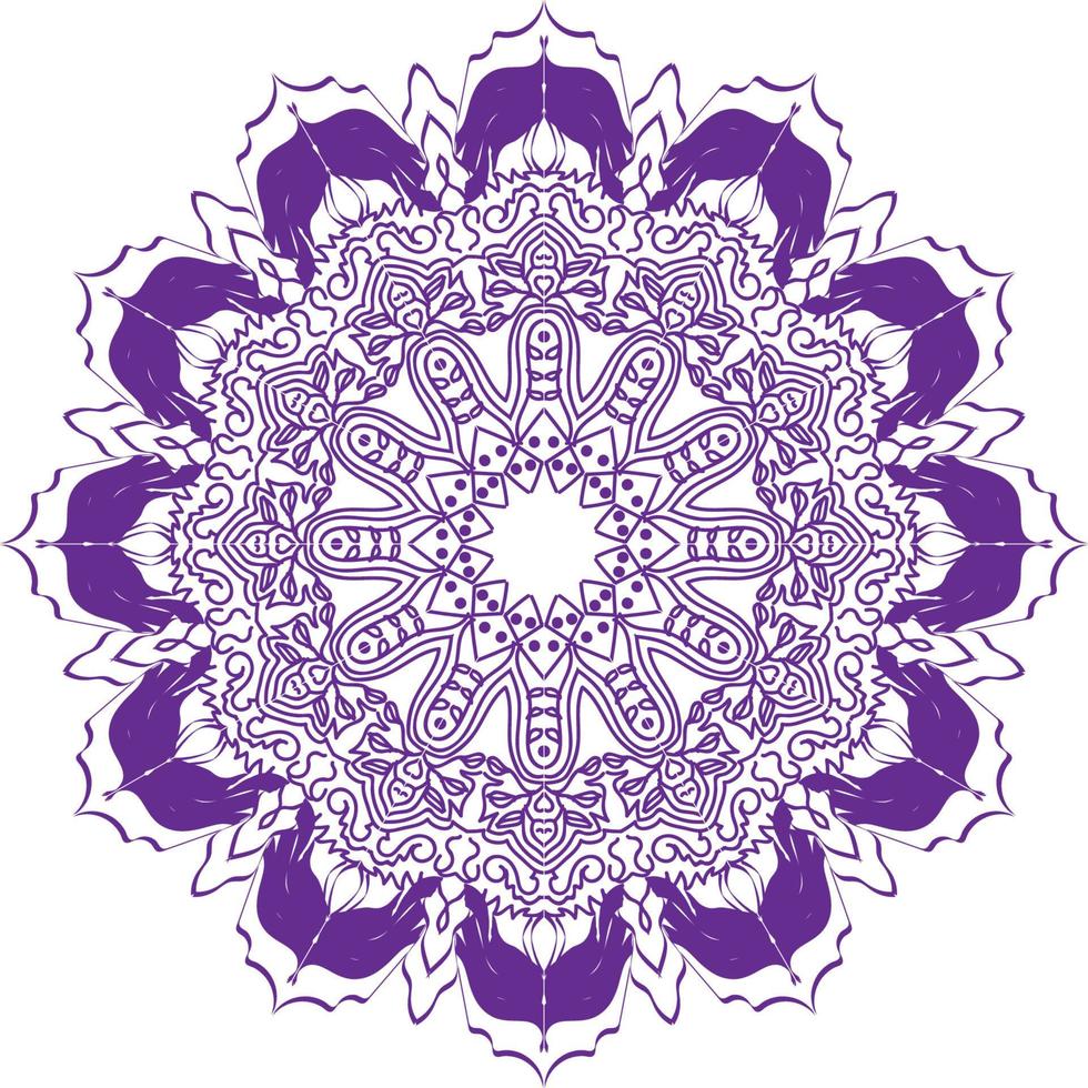 mandala violet, mandala exclusif, conception de mandala vecteur