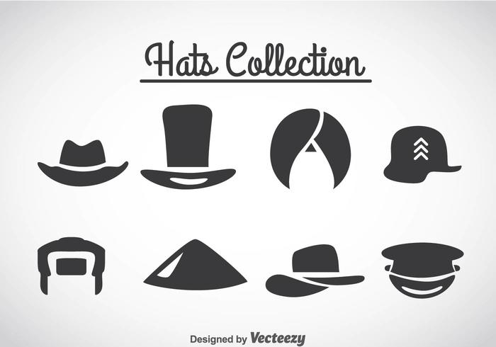 Vecteur d'icônes de collection de chapeaux
