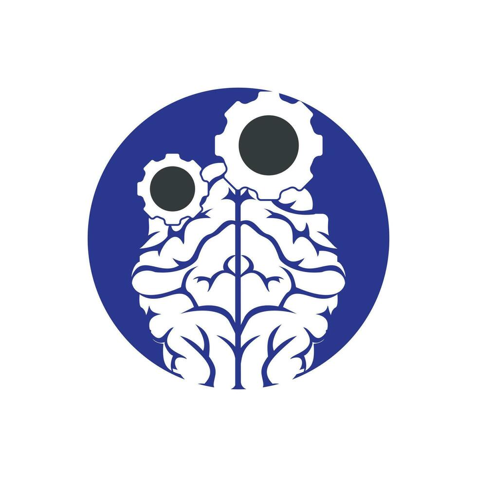 création de logo cerveau et engrenage. vecteur