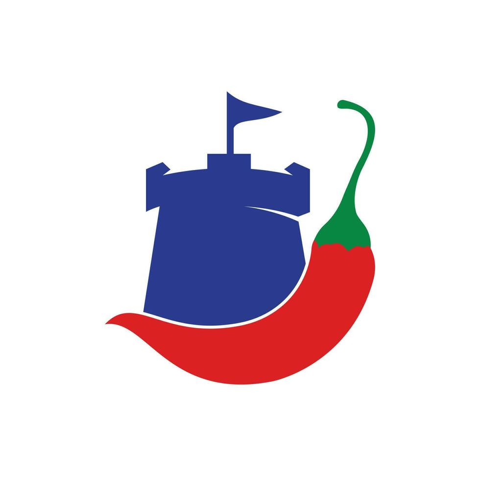 concept de conception de logo vectoriel piment fort. chili avec création de logo d'icône de fort.