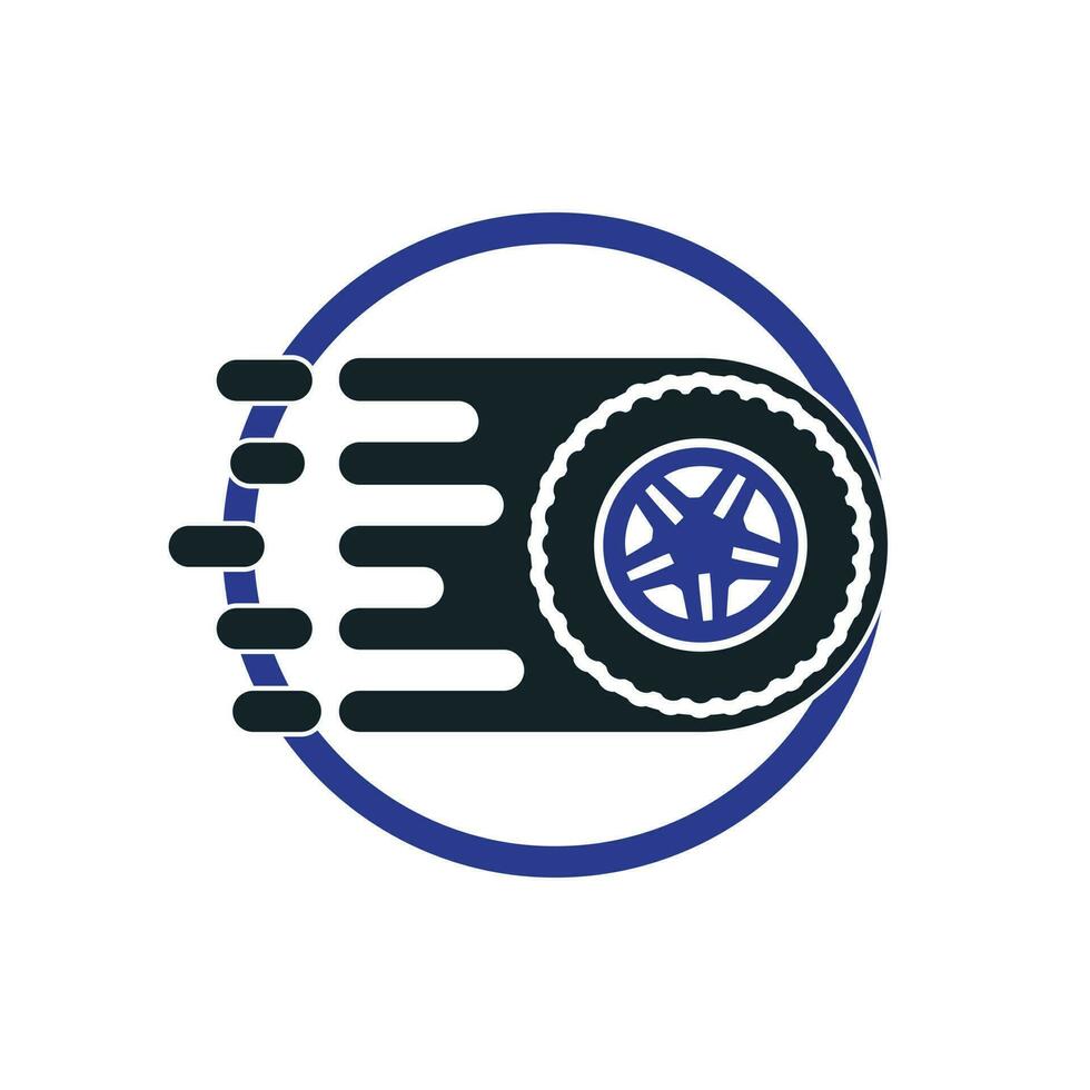 création de logo vectoriel de pneu rapide. concept de conception de logo de magasin de pneus.