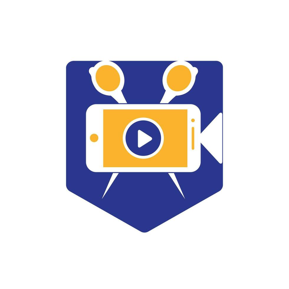création de logo vectoriel d'éditeur de film de film. concept de logo de montage vidéo.