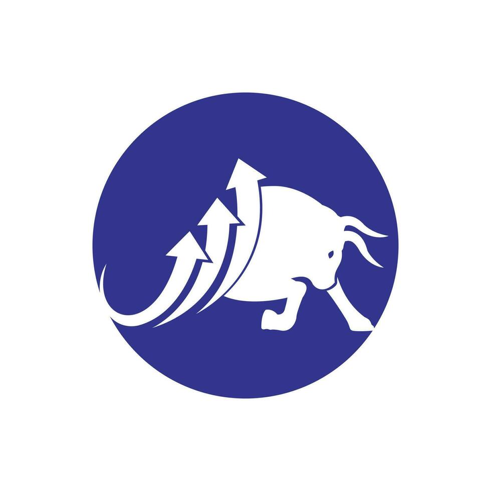 création de logo de taureau financier. graphique haussier commercial, logo financier. vecteur