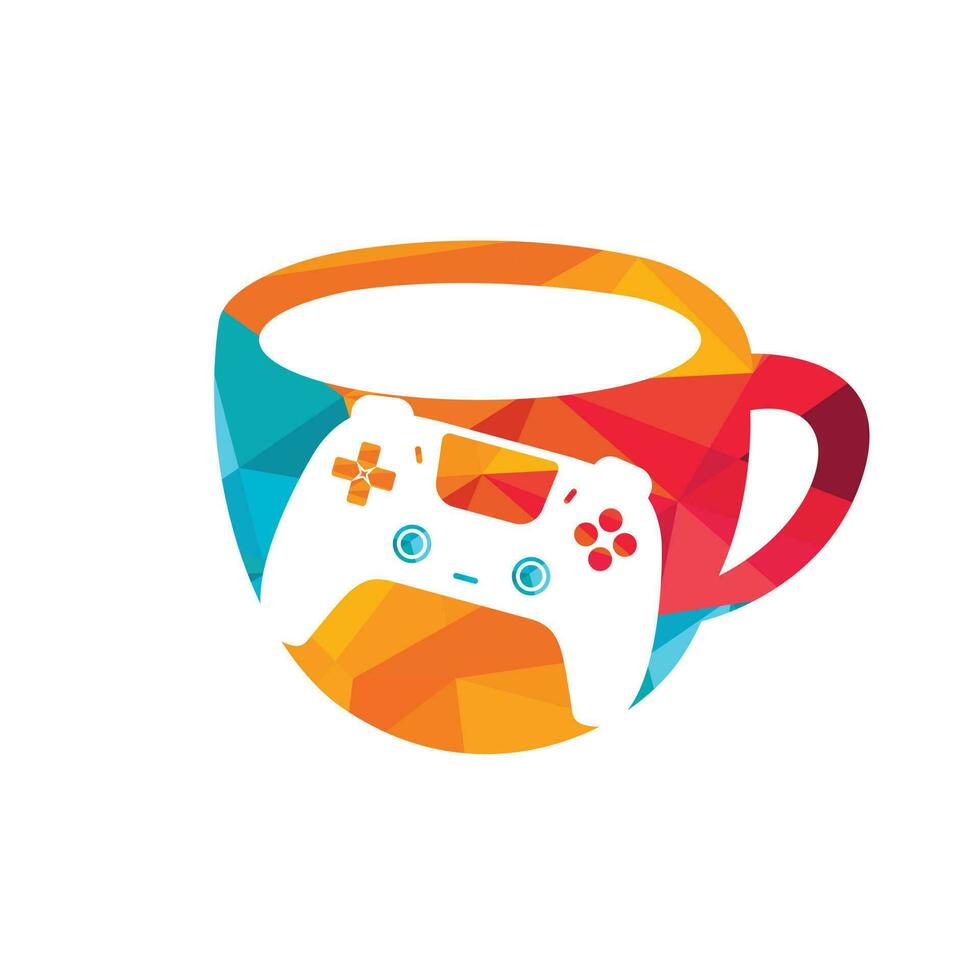 modèle de conception de logo vectoriel gamer café.