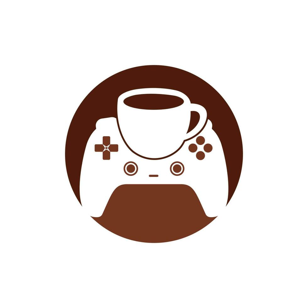 modèle de conception de logo vectoriel gamer café.