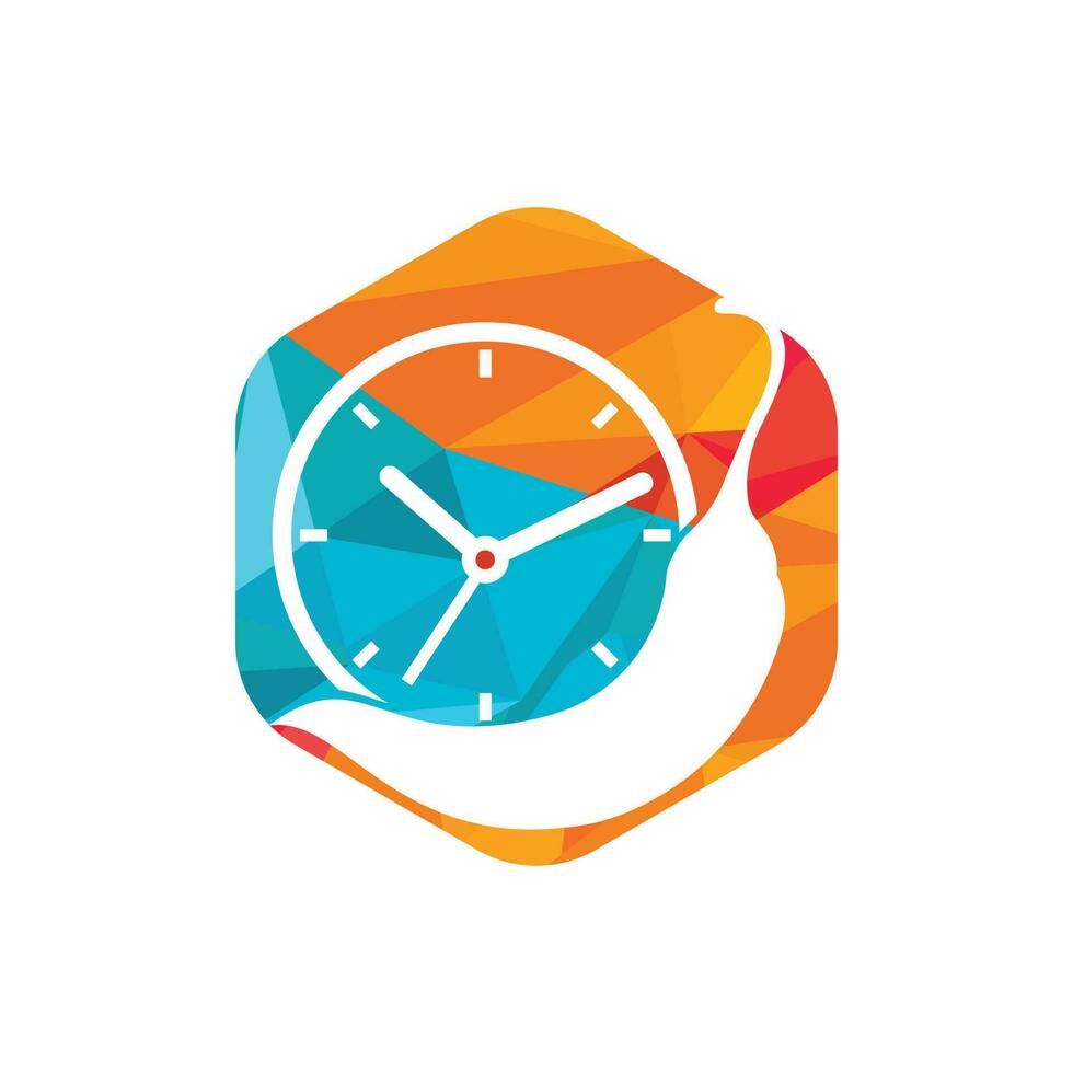 modèle de conception de logo vectoriel de temps épicé. piment avec conception de vecteur d'icône d'horloge