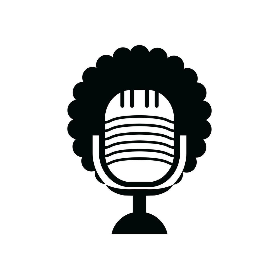 création de logo de podcast vectoriel pour les personnes noires.