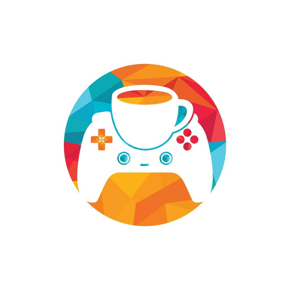 modèle de conception de logo vectoriel gamer café.