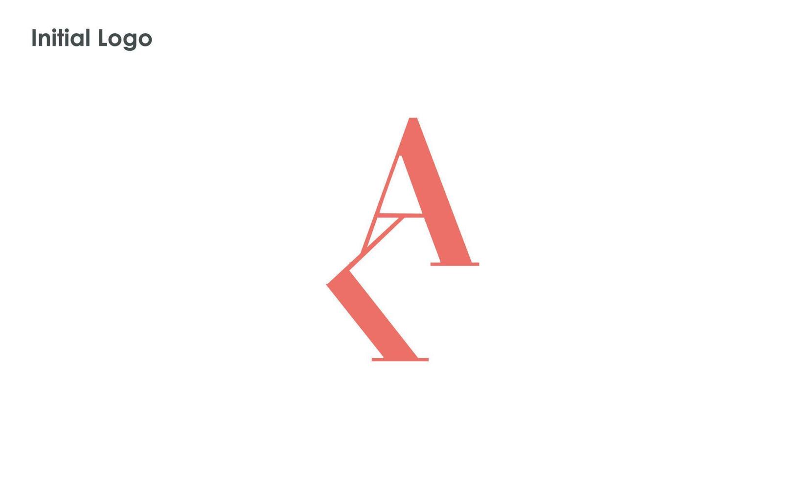 alphabet lettres initiales monogramme logo ka, ak, k et a vecteur