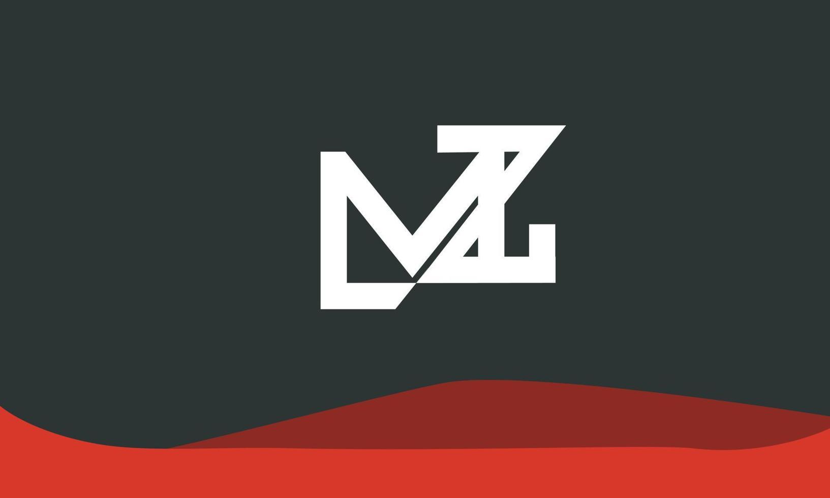 alphabet lettres initiales monogramme logo mz, zm, m et z vecteur