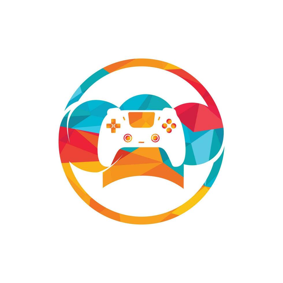 modèle de conception de logo vectoriel gamer café. chapeau de chef avec création d'icône de logo de console de jeu.
