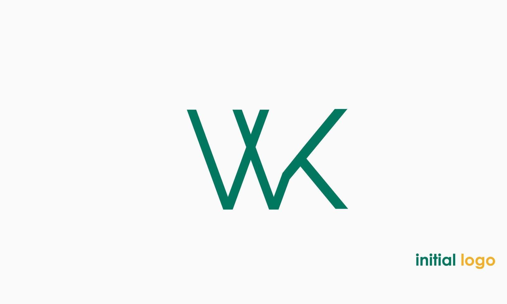 alphabet lettres initiales monogramme logo wk, kw, w et k vecteur