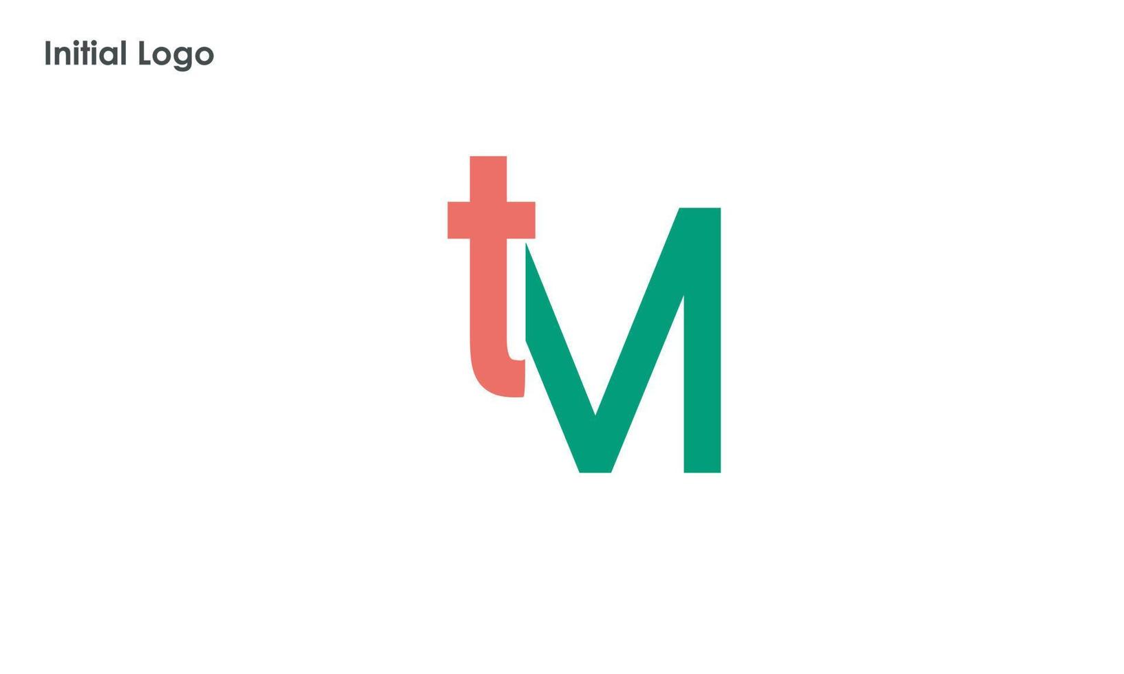 alphabet lettres initiales monogramme logo tm, mt, t et m vecteur