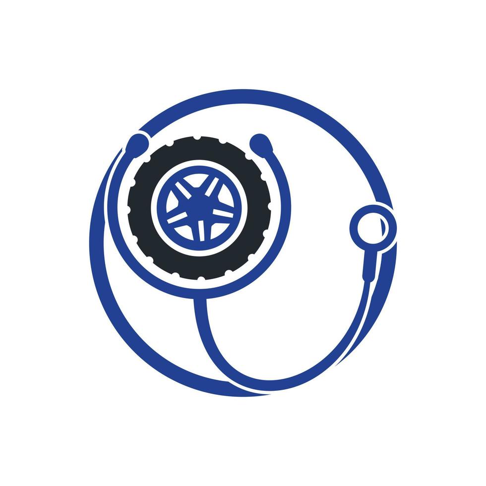 concept de logo de support et de soins automobiles. vecteur