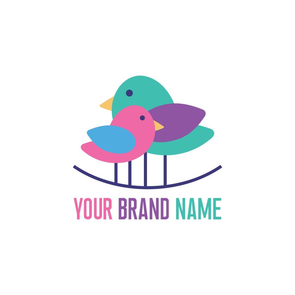 concept de logo oiseau mignon coloré vecteur