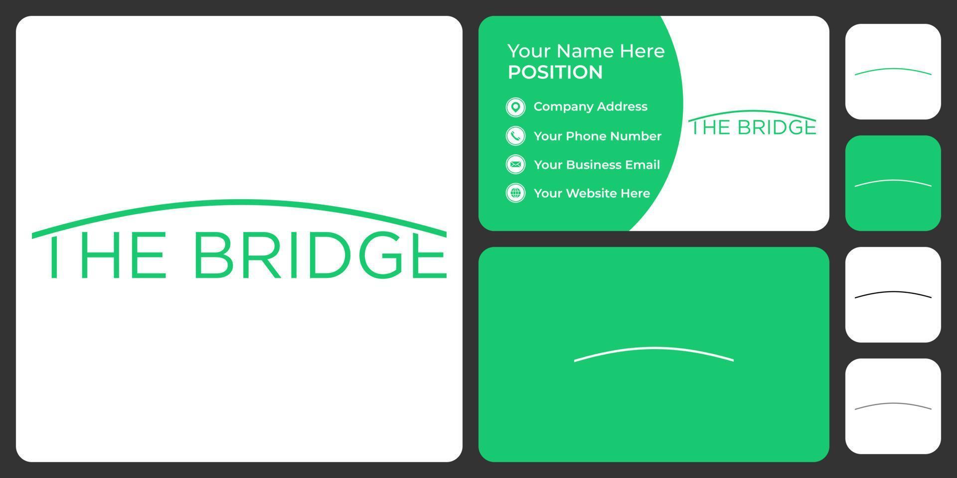 création de logo de pont avec modèle de carte de visite. vecteur