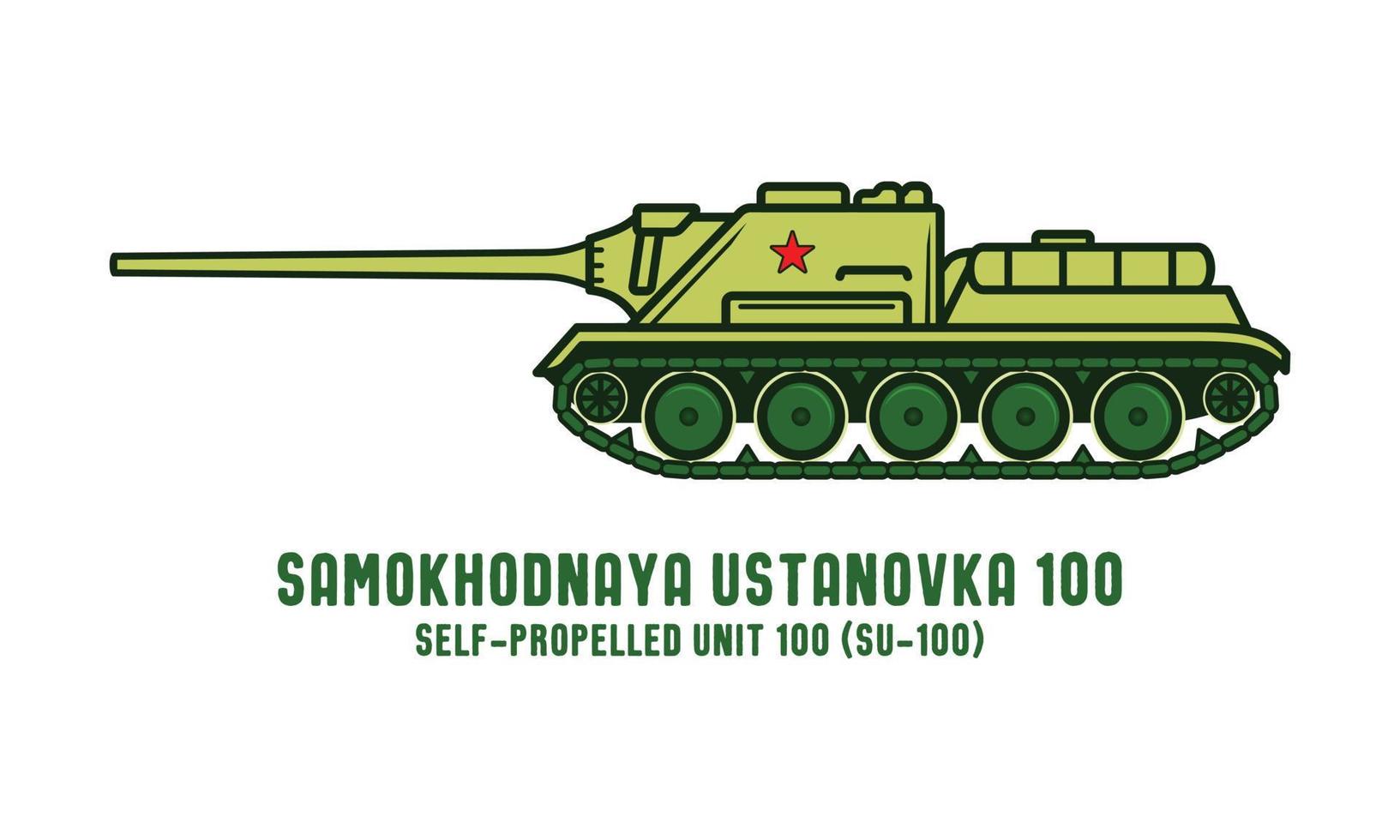 la seconde guerre mondiale samokhodnaya ustanovka 100 char russe militaire vecteur