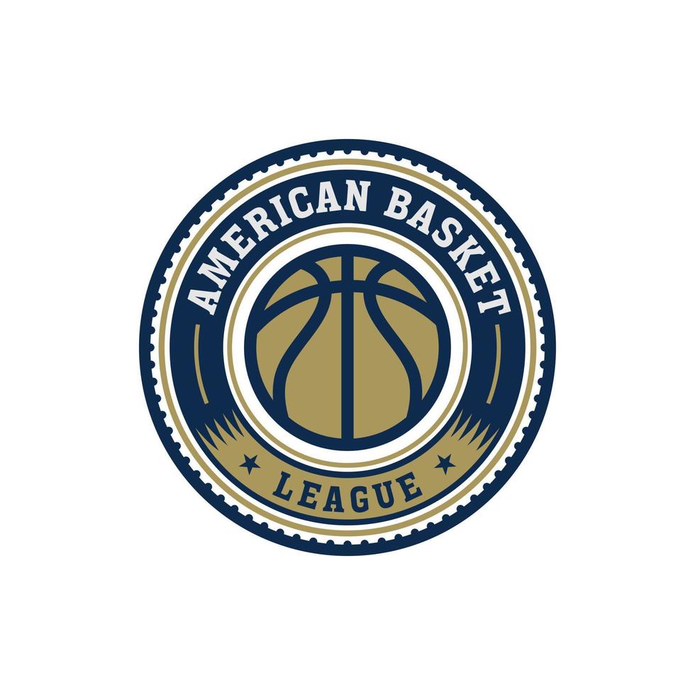 insigne rond du costume de la ligue américaine de basket-ball pour l'équipe ou la ligue de basket-ball vecteur