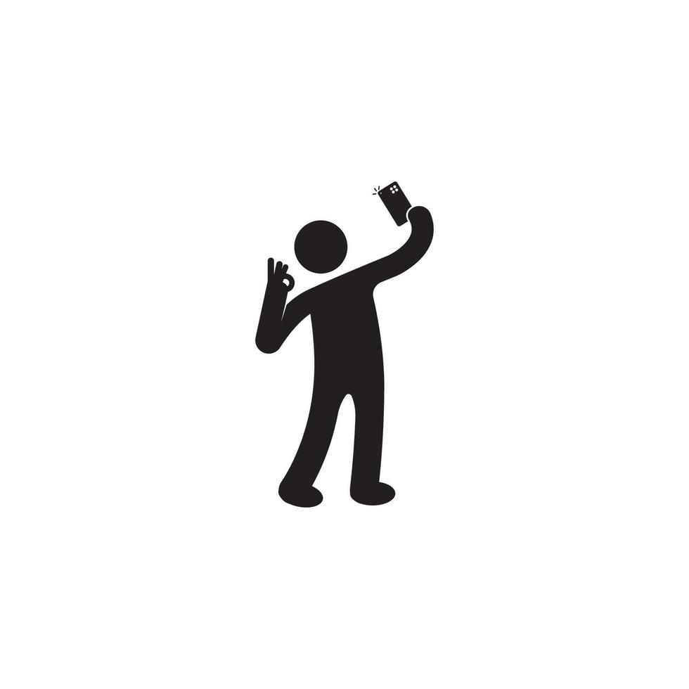 icône selfie illustration vectorielle conception de symbole vecteur