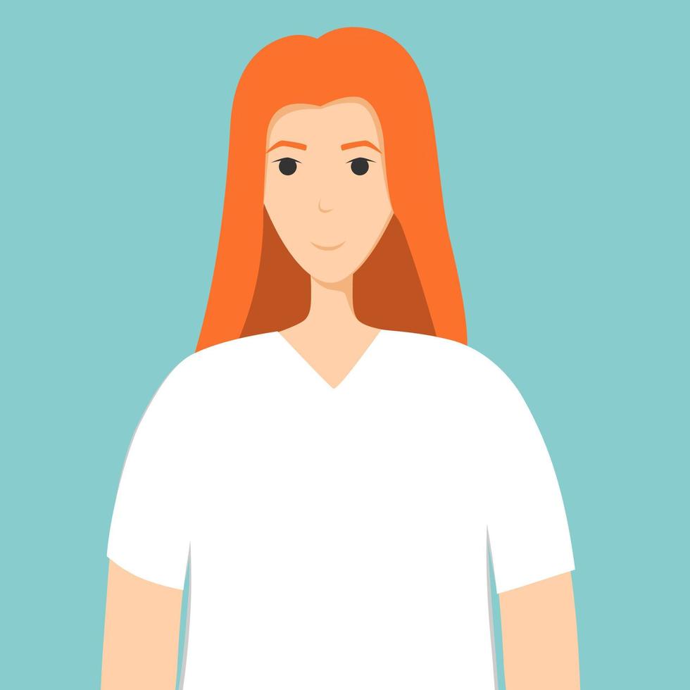 avatar de femme souriante en illustration plate vectorielle carrée vecteur