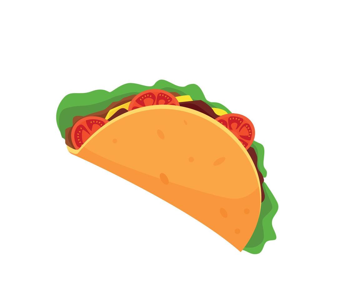 tacos. nourriture mexicaine. illustration de dessin animé de vecteur. vecteur