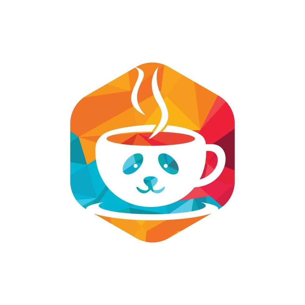 modèle de conception de logo vectoriel panda café. concept de logo de café ou de restaurant.