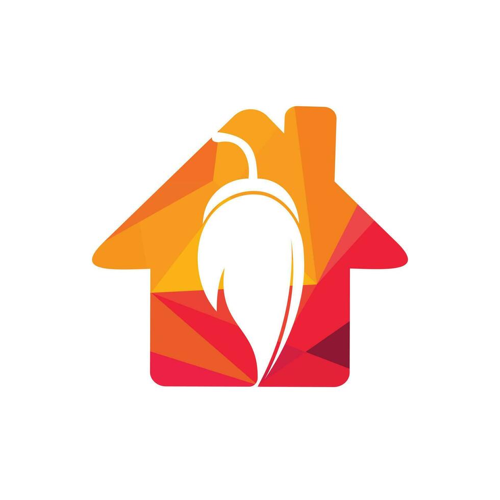 création de logo vectoriel chili house. vecteur de concept de logo de nourriture chaude. symbole d'icône de piment fort.
