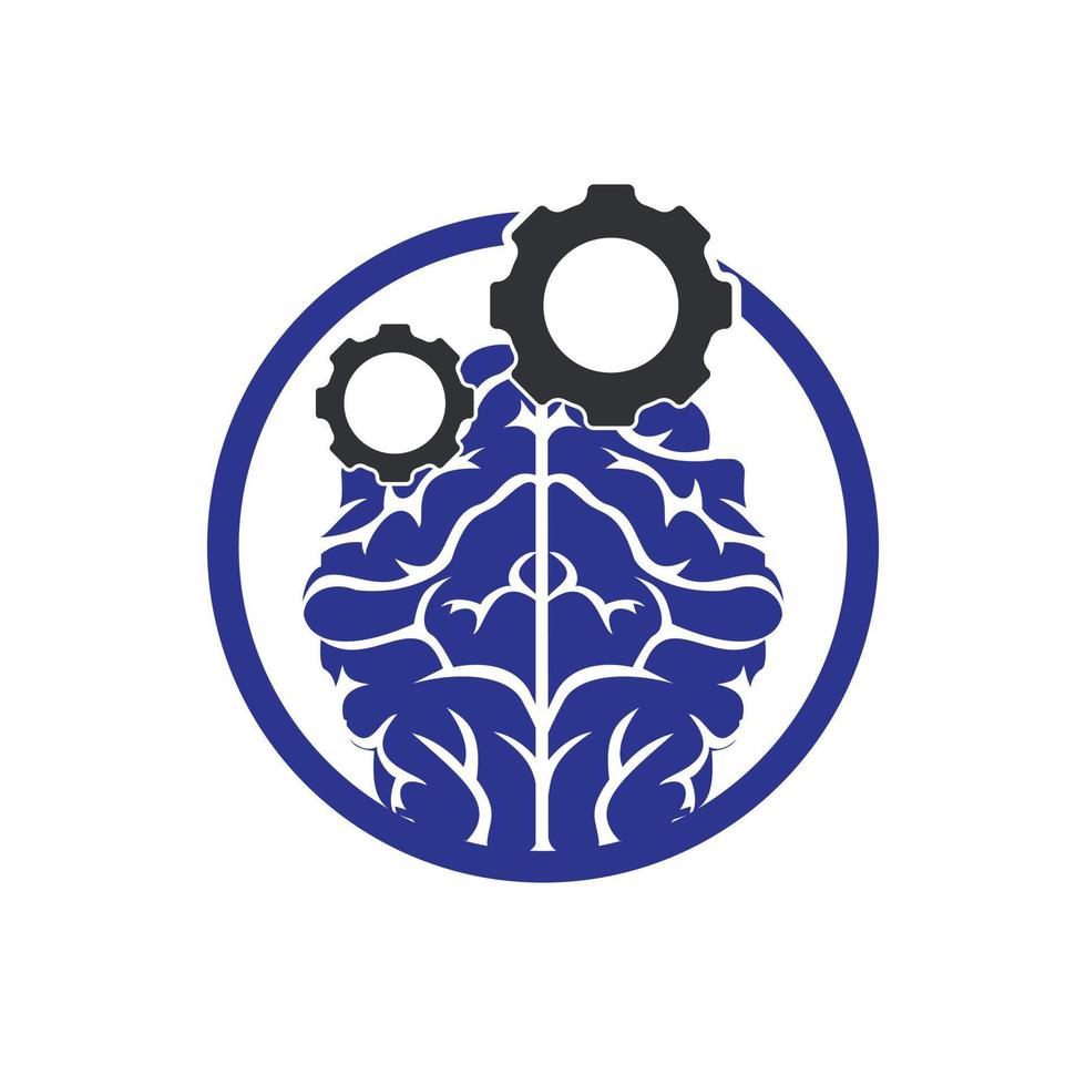 création de logo cerveau et engrenage. vecteur