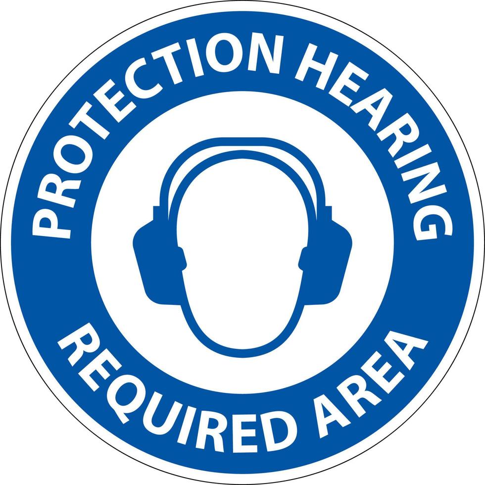 Avis double signe de protection auditive sur fond blanc vecteur