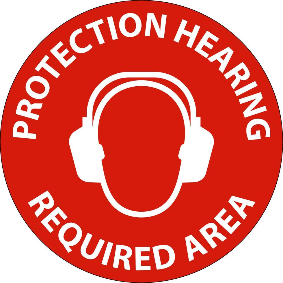 Signe de protection auditive double danger sur fond blanc vecteur
