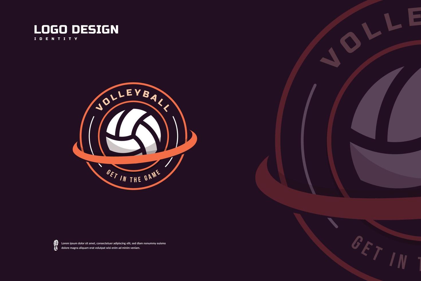 logo de l'insigne de volley-ball, identité de l'équipe sportive. modèle de conception de tournoi de volley-ball, illustration vectorielle de badge e-sport vecteur