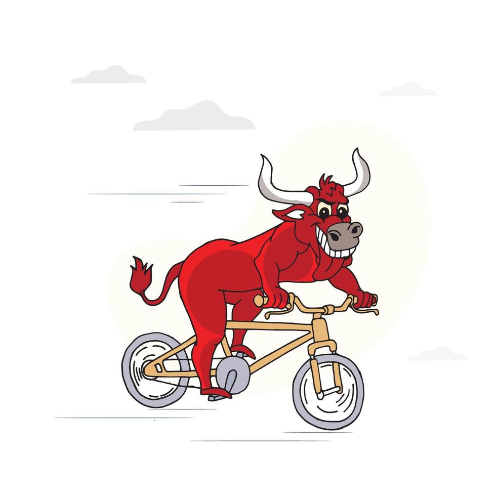 illustration de cycle de tour de taureau vecteur