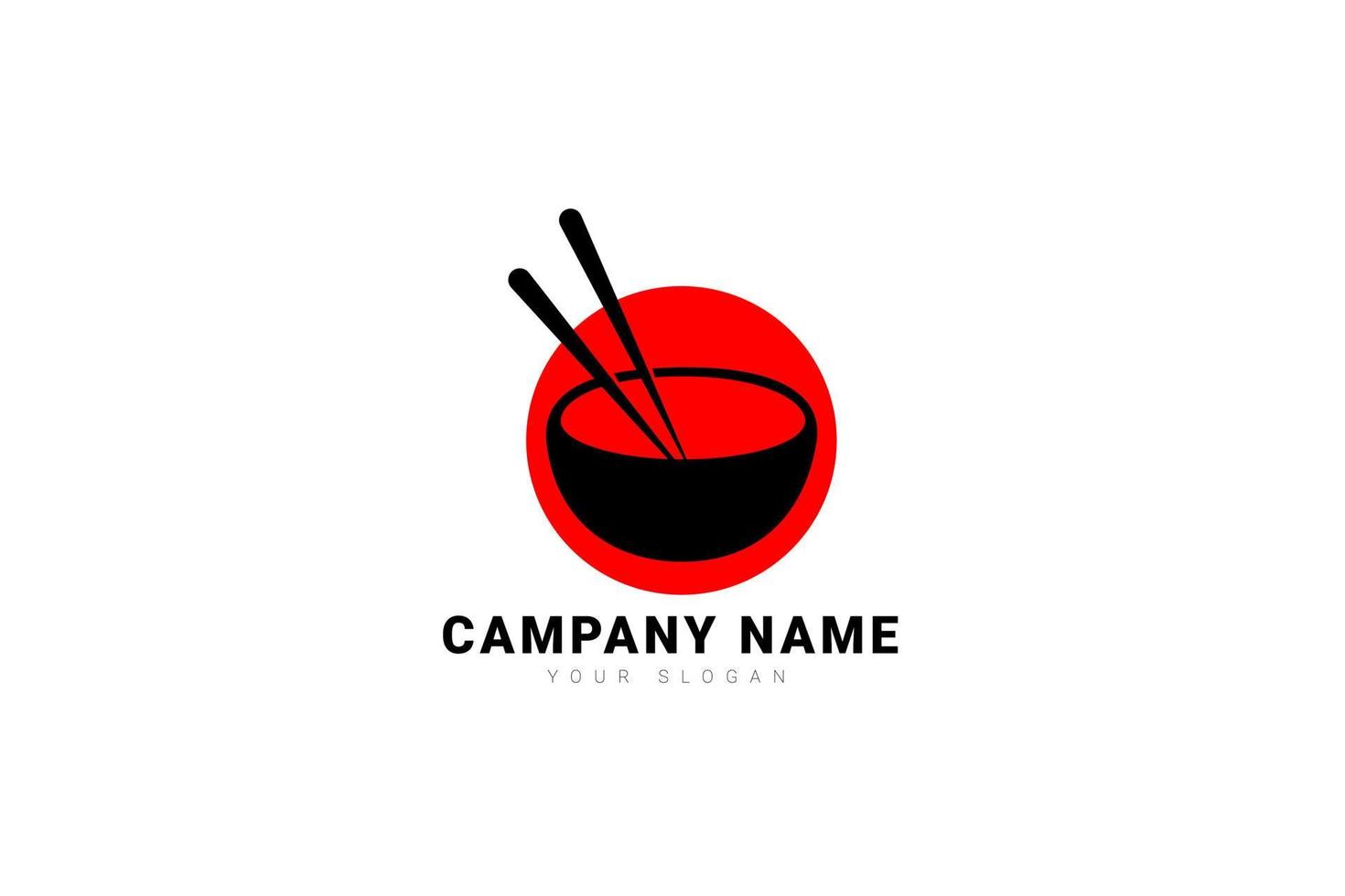 modèle de logo de restaurant bol rouge. convient à toute entreprise liée aux ramen, nouilles, riz, restauration rapide, cuisine coréenne, cuisine japonaise ou toute autre entreprise sur fond blanc. vecteur