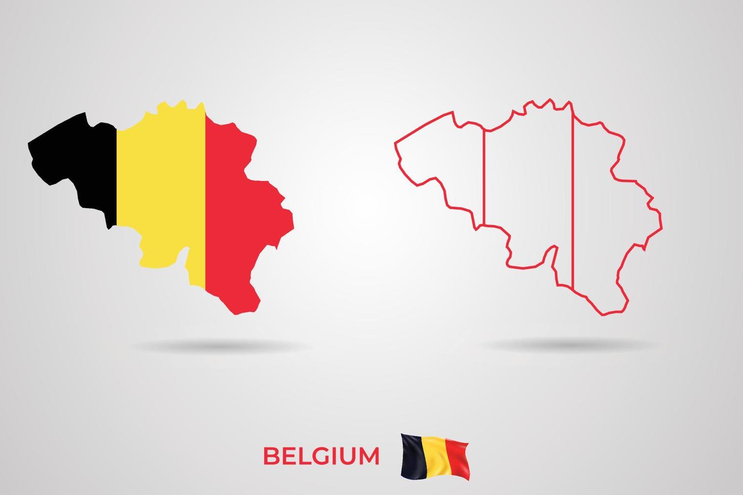 carte de la république belgique avec drapeau, illustration vectorielle. vecteur